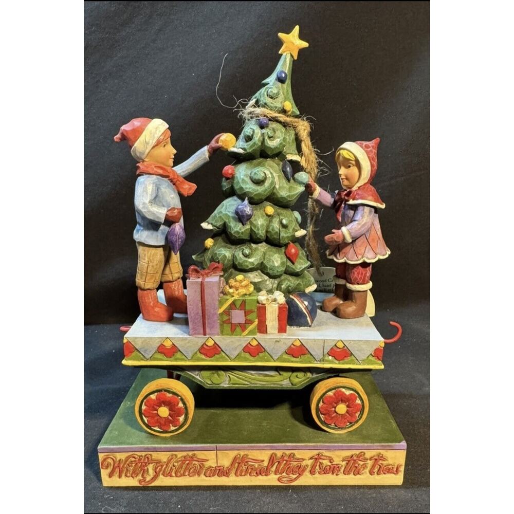 Jim Shore 4011074 On Track with all the Trimmings Train Car with Original Box